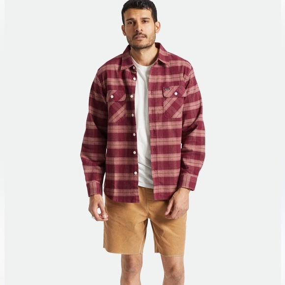 Men’s Brixton Bowery flannel button down shirt - Picture 2 of 8